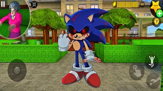 Playing as SONIC EXE in Scary Teacher 3D Troll Miss T every day Gameplay