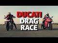 Drag Race: Ducati Panigale V4R vs Ducati Streetfighter V4S with Tommy Bridewell!