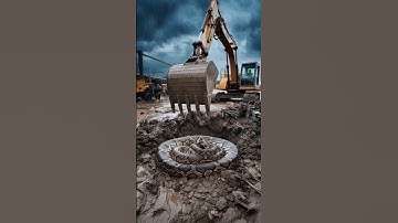 Excavator Encounters Snake Underground During Rainfall#Excavation #SnakeEncounter #RainstormDigging