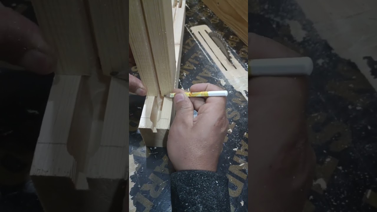 طريقه عمل درفة شباك زجاج باستخدام اللوتر ومنشار الطوله تصنيع دلفة زجاج خشب اسهل طريقه