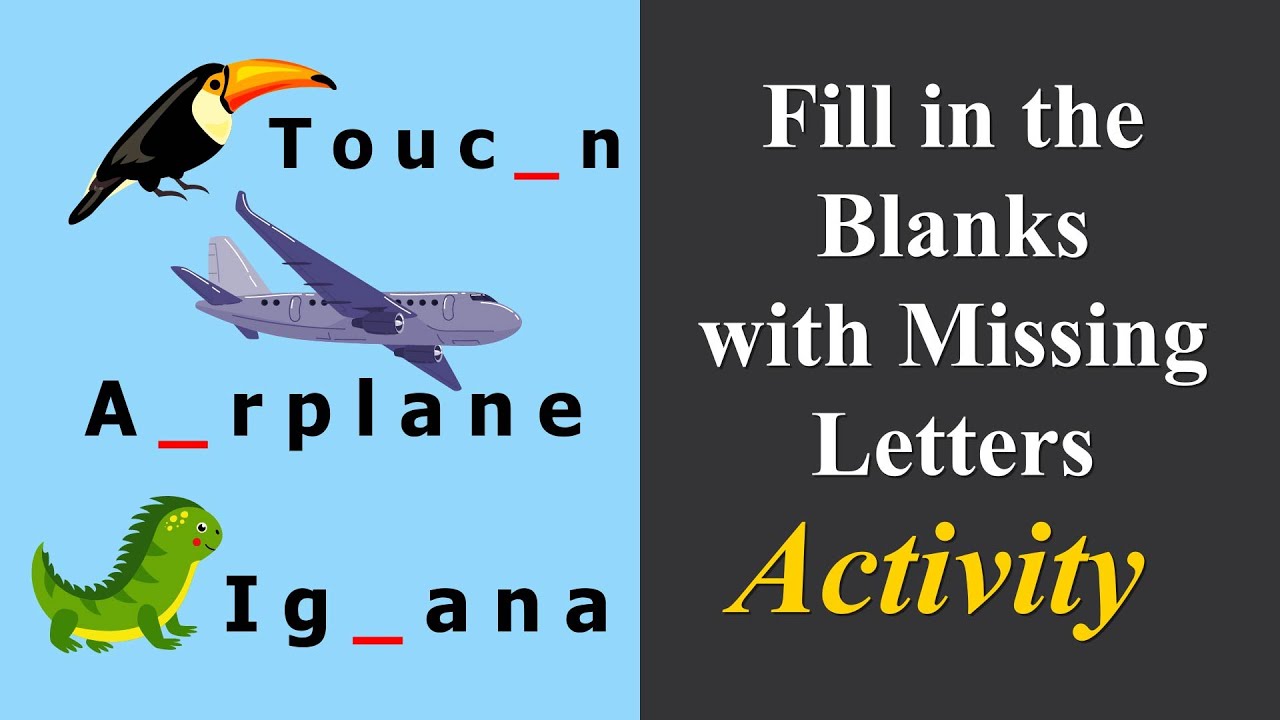 Fill in the blanks with missing letters video 4 | Complete the words Activity | Kids Channel