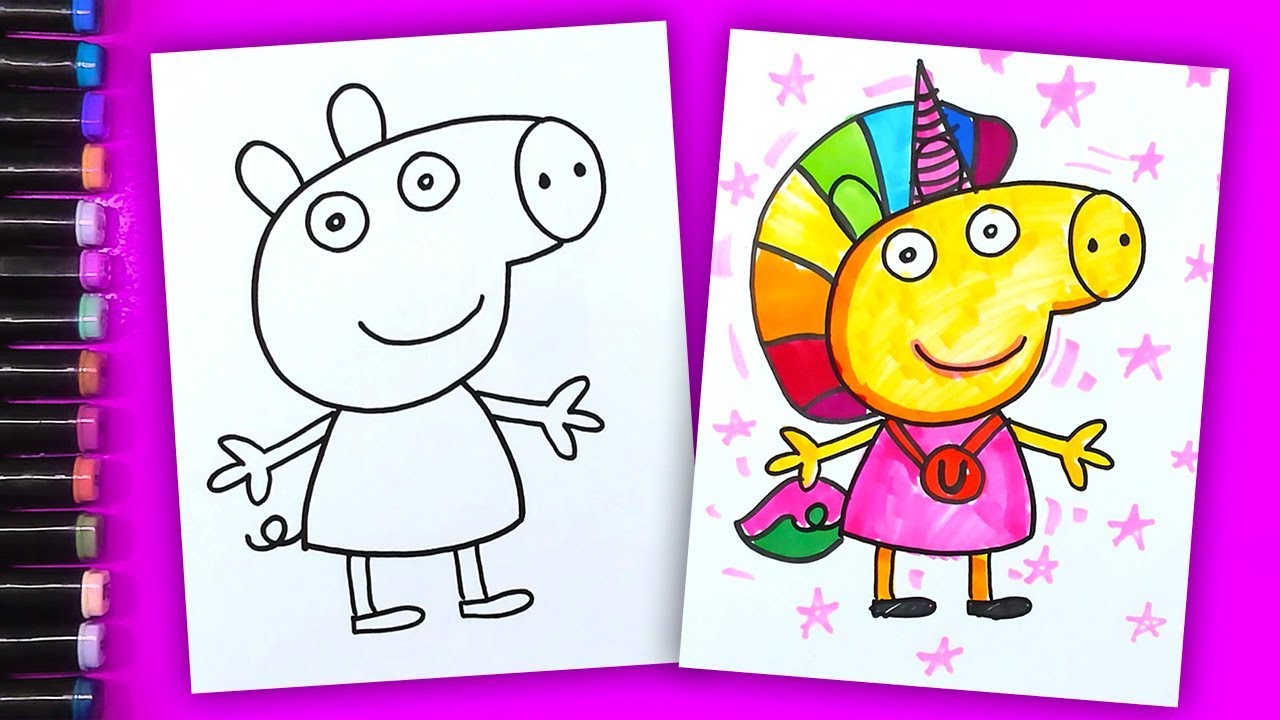 How to draw UNICORN - Peppa Pig / Coloring Books Peppa Pig ...