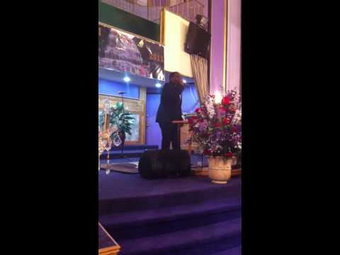 Bishop McDaniel preaching at Greater Bibleway Temple