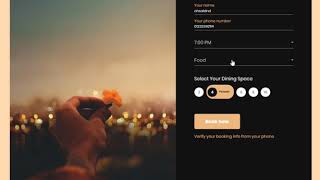 Restaurant_Booking_Form Using HTML , CSS , JavaScript and Jquery
