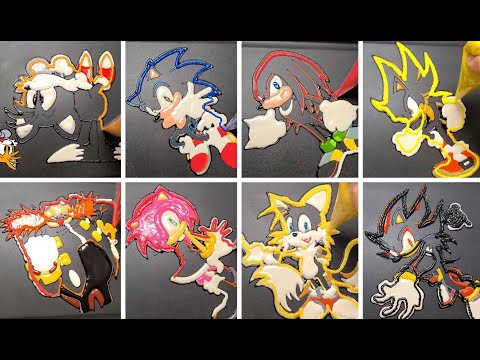 Sonic the hedgehog 2-Pancake art Challenge//Tails, Knuckles, Dr Eggman, Rose, Shadow, FNF Sonic mod