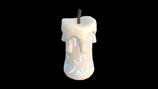 Low Poly Stylized Runic Candle - PBR | Low Poly Game Ready Asset