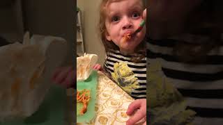 Adorable Girl Struggles To Eat