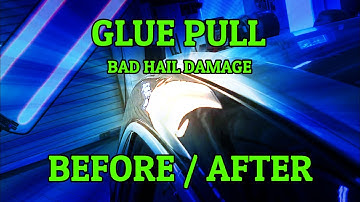Glue Pulling severe hail damage  | Before and after | PDR