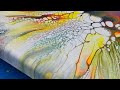 Acrylic Pouring with a hairdryer - experiment with house paint as base - amazing cells - #60