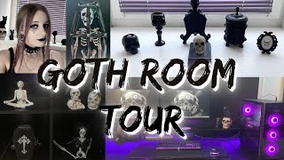 GOTH BEDROOM TOUR - Goth PC Setup, Goth Decorations & more!