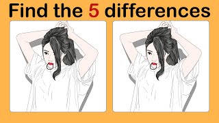 Look and Find 5 Differences No112 Beauty | Spot the difference | Illustration Game | Image Game screenshot 1