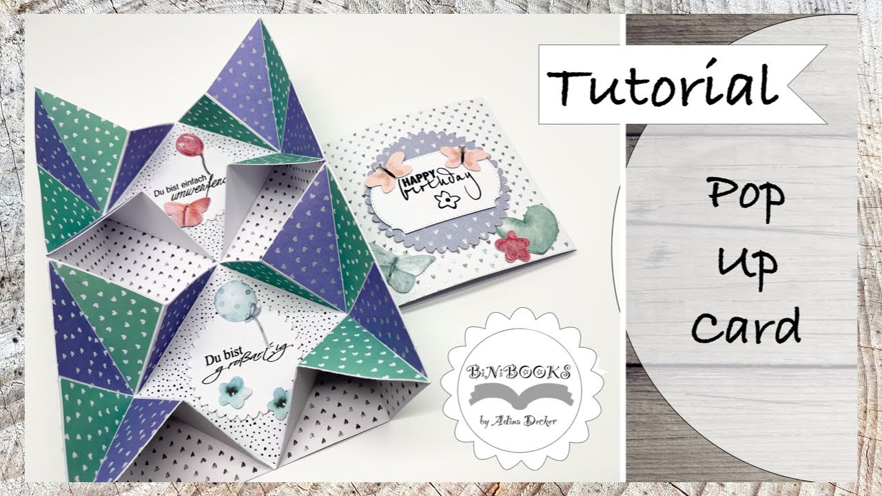 DIY * einfache Pop Up Karte * basteln mit Papier * Tutorial - YouTube