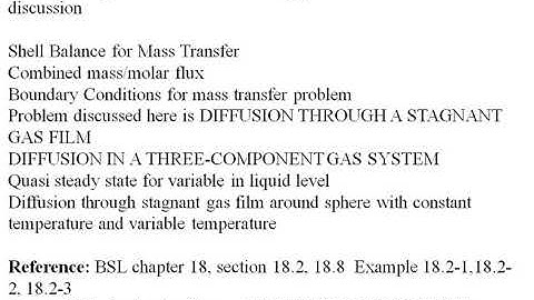 14 DIFFUSION THROUGH A STAGNANT GAS FILM INTRO
