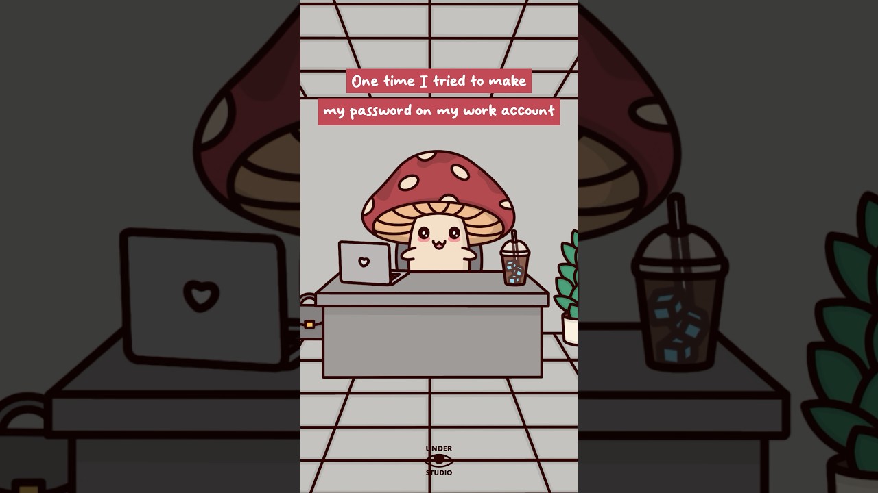 Password Taken 🔒 Mushie At Work | Comedy Animation Meme | Original Audio: daddygetmeoutofhere