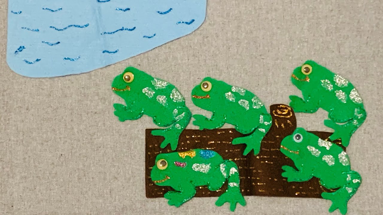 Five Green Speckled Frogs | Felt Board Song