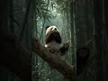 Sleepy Cub Little Cutest Panda Falls from Tree in Slow Motion 🐼 #shorts #wildlife #panda