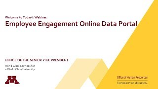 Employee Engagement Online Data Portal Training Webinar