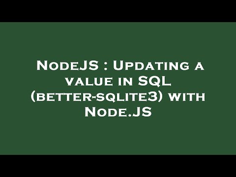 NodeJS : Updating