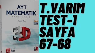 3D AYT MATEMATİK ÇÖZÜMLERİ TÜMEVARIM-1 TEST-1