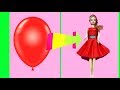 DIY Barbie Dresses with Balloons Making Easy No Sew Clothes for Barbies Creative for Kids #4 Devlin