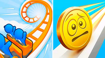 Runner Coaster 🆚 Coin Rush - 😍😍😍 All Max Levels Walkthrough Gameplay Android,IOS