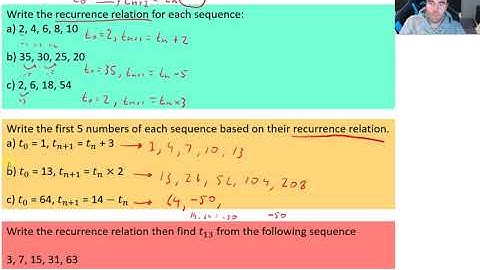 Year 11 General Maths - Recurrence relations