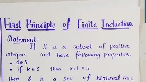 First Principle of Finite induction | Number Theory