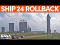 Ship 24 Rolled Back for Raptor Installation | SpaceX Boca Chica