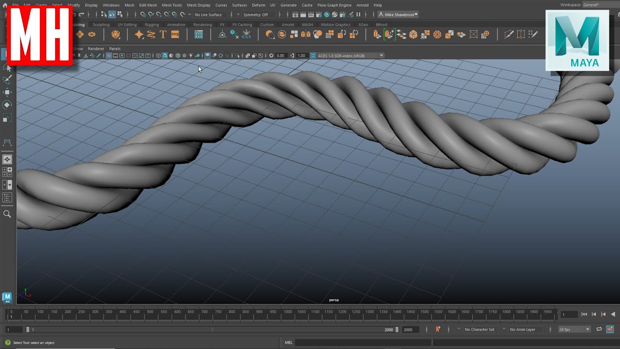 Maya tutorial : Maritime modeling series #3 - Twisted rope / cables ...