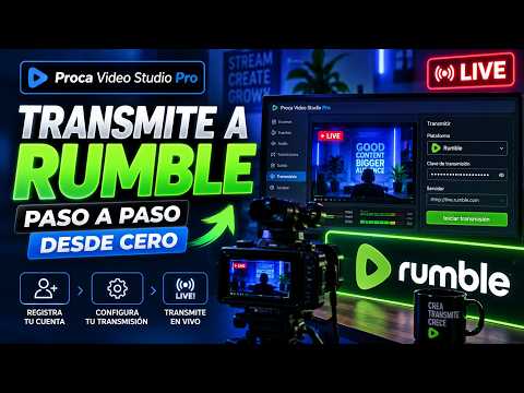 Cómo transmitir en vivo a Rumble con Proca Video Studio Pro | Desde cero paso a paso