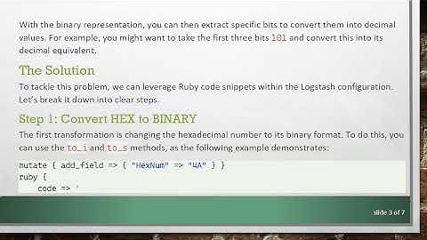 Converting HEXADECIMAL to BINARY and DECIMAL in Logstash with Ruby Filter