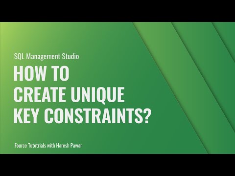 HOW TO CREATE UNIQUE KEY CONSTRAINTS | SQL | FOURCE