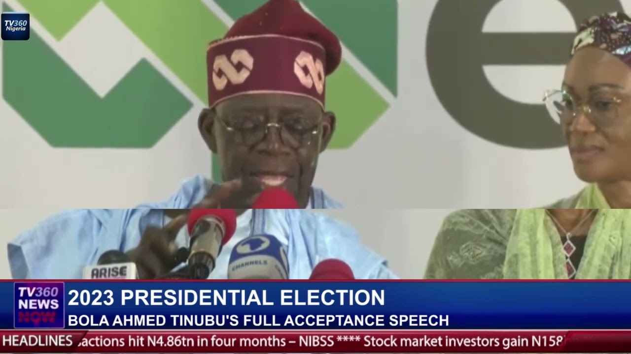 2023 PRESIDENTIAL ELECTION:  BOLA AHMED TINUBU FULL ACCEPTANCE SPEECH
