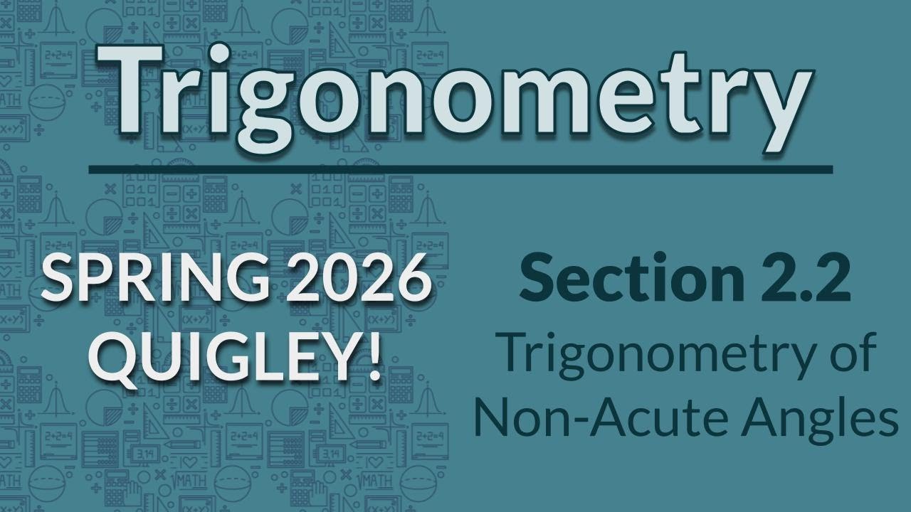 2.2 Trigonometric Functions of Non-Acute Angles