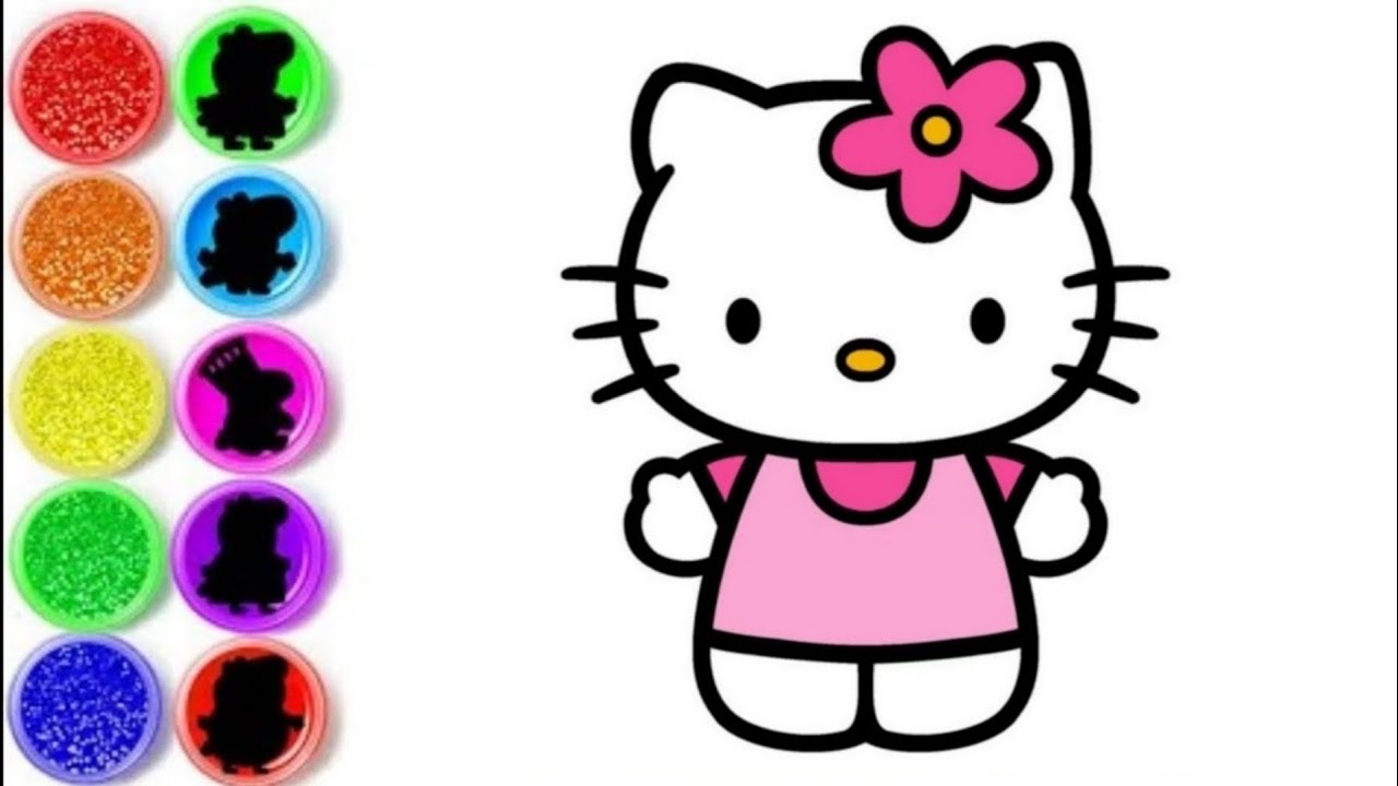 Урок рисования и раскрашивания Hello Kitty 🐈 для детей.