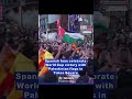 Spanish fans wave Palestinian flags during World Cup celebrations in Times Square