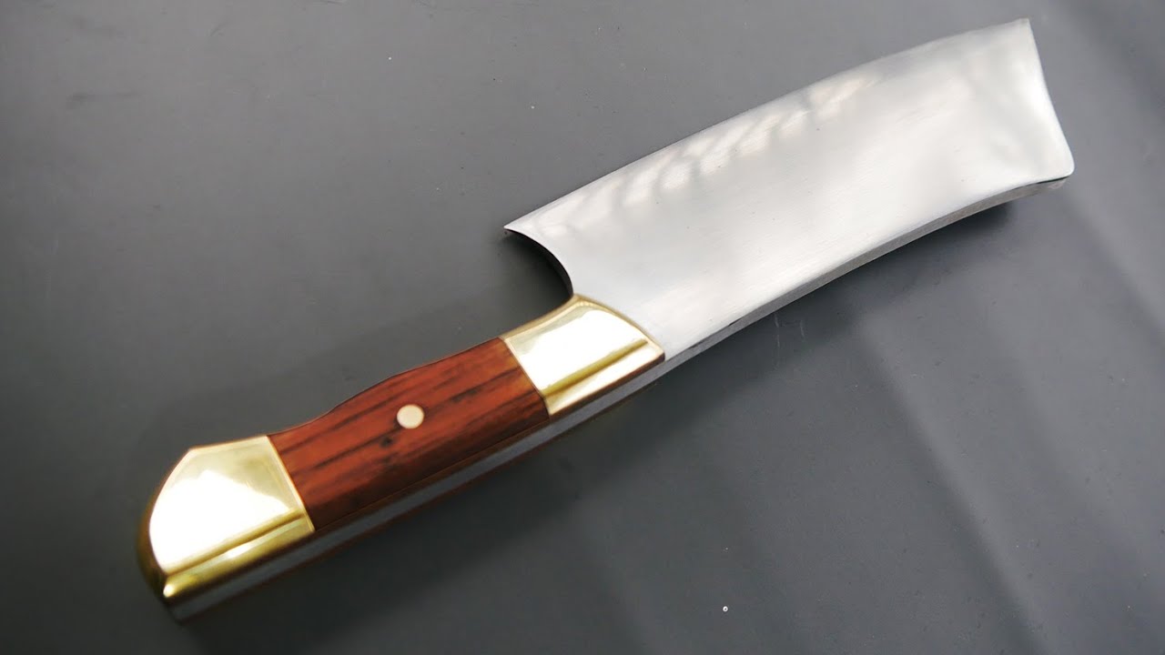 Knife making - Make a Cleaver Knife from Military Vehicle Tweezers