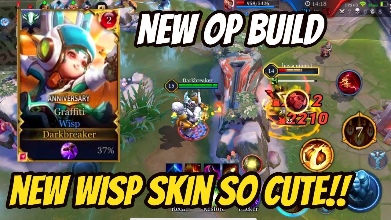 WISP NEW SKIN GRAFFITI + NEW BUILD | AoV | 傳說對決 | RoV | Liên Quân Mobile | 펜타스톰