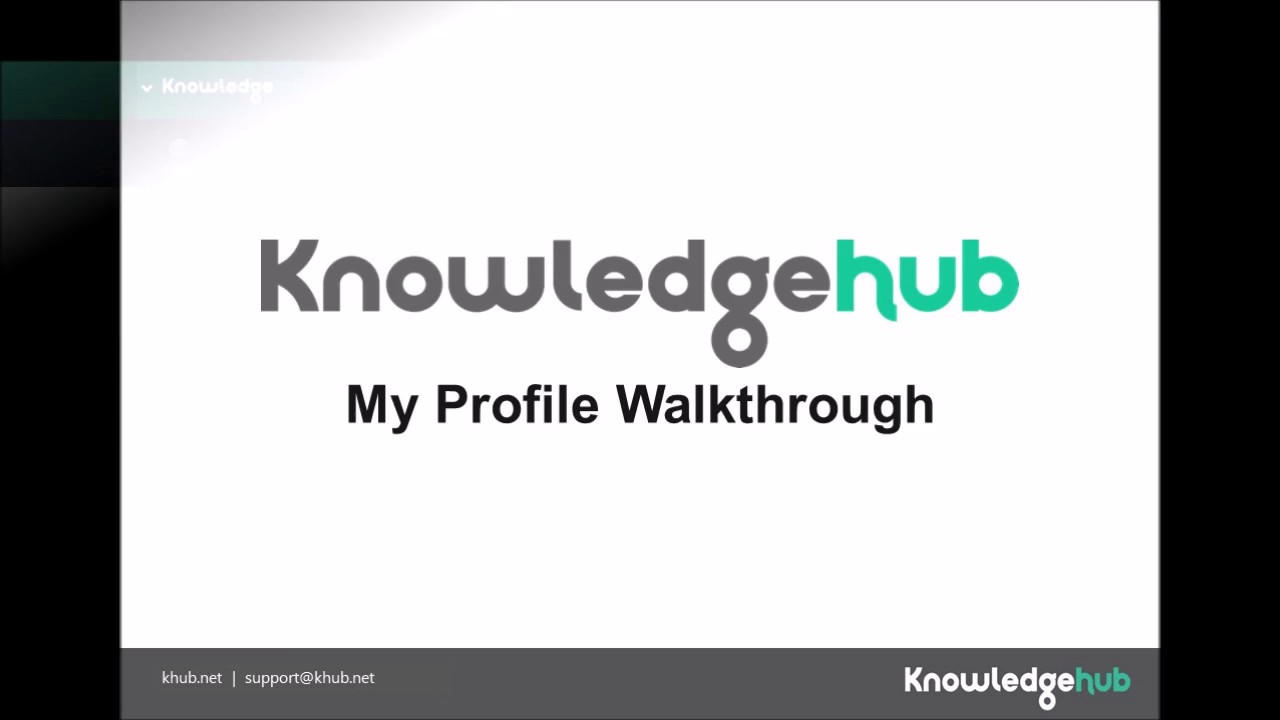 The new My Profile on Knowledge Hub - YouTube