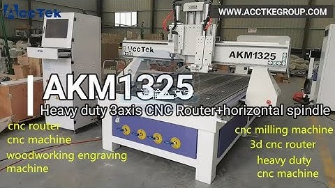 Heavy duty 3 axis cnc router AKM1325 with horizontal spindle