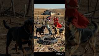"In this video, a massive python appeared in our backyard and lunged toward me.