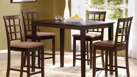 5pc Counter Height Dining Table & Chairs Set in Brown Finish