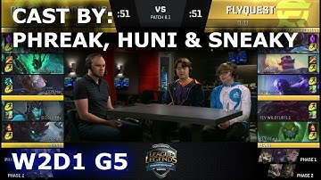 GGS vs FLY - Cast By Phreak, Huni & Sneaky (NALCS Lounge) | Week 2 Day 1 of S8 NA LCS Spring 2018