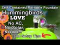 Hummingbird fountain bowl attracts hummingbirds no sun solar ac needed easy portable birdbath garden