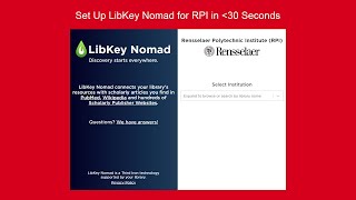 Libkey Nomad in 30 Seconds
