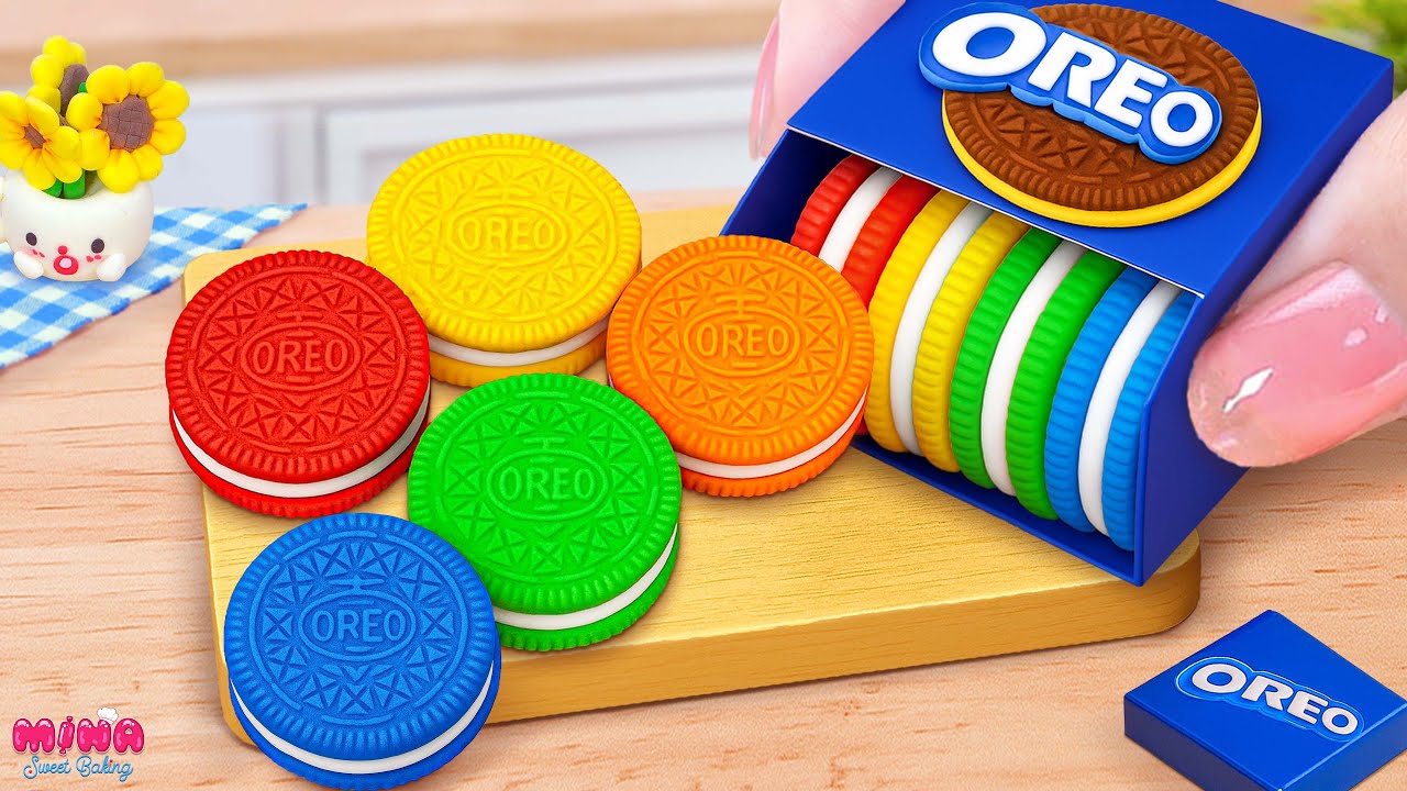 💙Рецепт восхитительного радужного торта OREO💙Украшение миниатюрного печенья Oreo в стиле ASMR | M...
