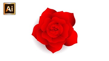 Red Rose Flower Paper Cutout Effect Adobe Illustrator Tutorial 15