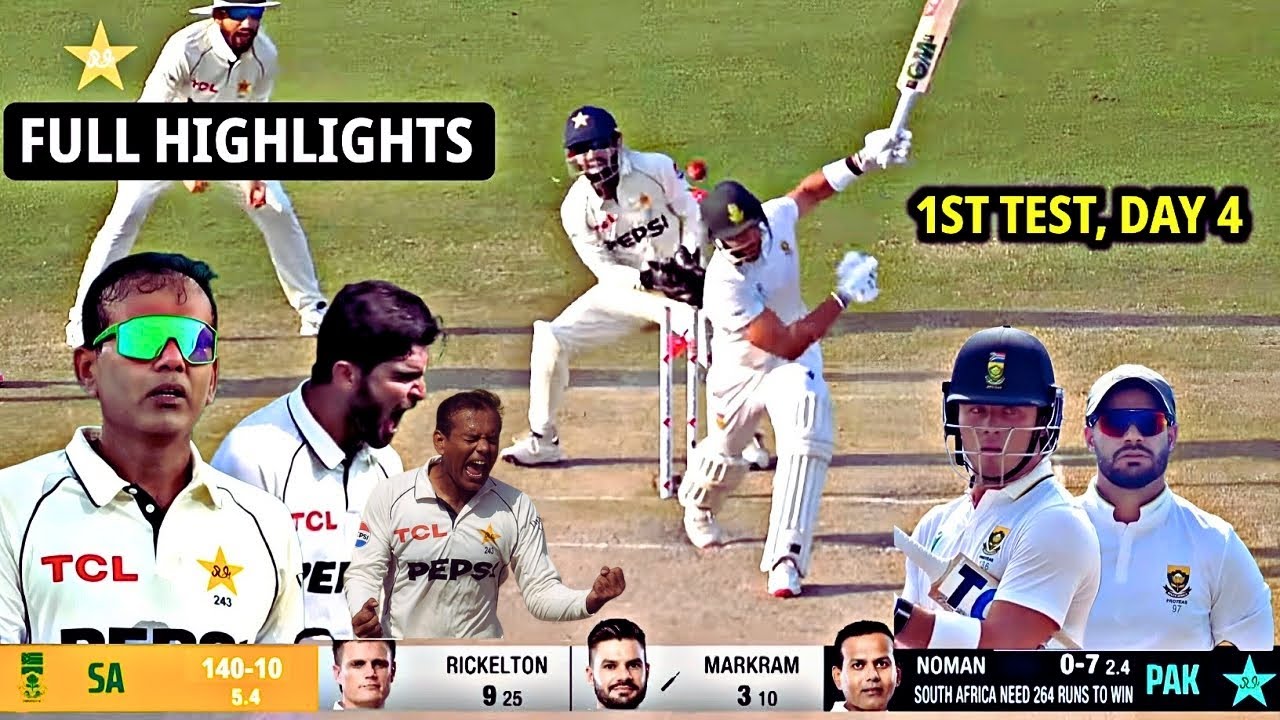 Pakistan Vs South Africa 1ST Test Day 4 Match Full Highlights 2025 ...
