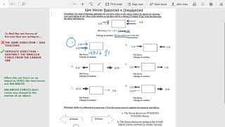 Net Force Balanced & Unbalanced Worksheet