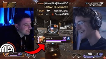 TSM ImperialHal & the boys reacts to crust literally SMURFING on LG in ALGS Scrims..